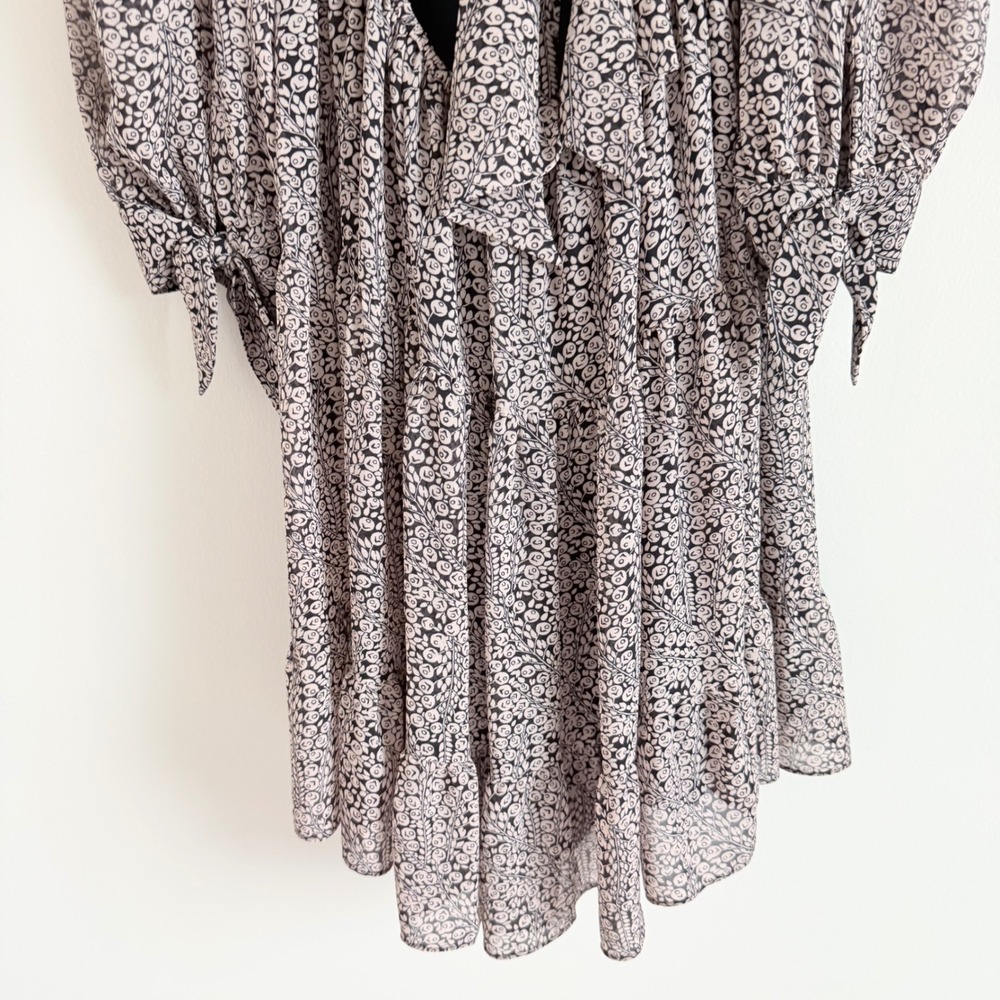 Women's Cinq A Sept Annabelle Open Back Print Crepe‎ De Chine Floral Mini Dress - Picture 8 of 9